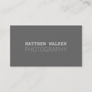 MINIMAL masculine type modern smart charcoal grey Business Card