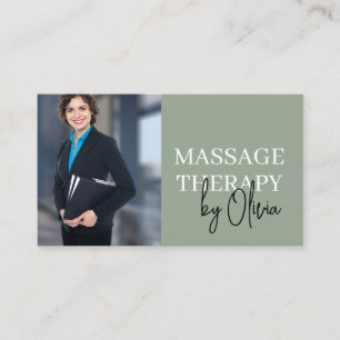 Minimal Massage Therapist Business Card