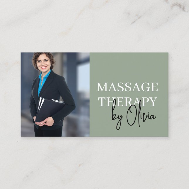 Minimal Massage Therapist Business Card (Front)
