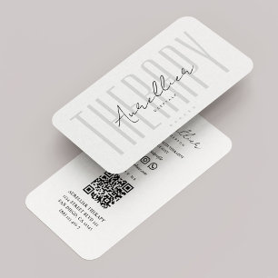 Minimal Massage Therapist White Business Card