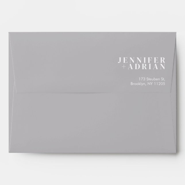 Minimal Medium Grey Weddings envelope (Back (Top Flap))