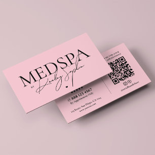 Minimal Medspa Aesthetic Pink Aesthetician Business Card