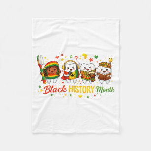 Minimal Melanin Dentist Juneteenth Dental Funny Fleece Blanket