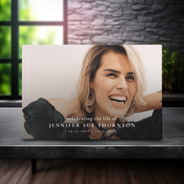 Minimal Memorial Photo & Message Sympathy  Guest Book (Creator Uploaded)