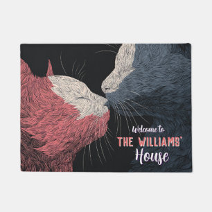 Minimal Meow Cat Out Door Carpet  Doormat