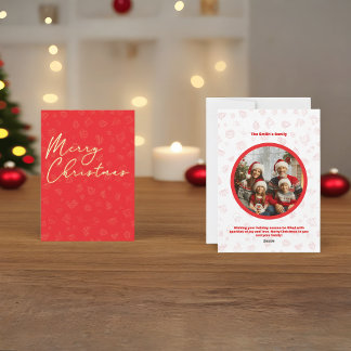 minimal merry Christmas Flat Holiday Card