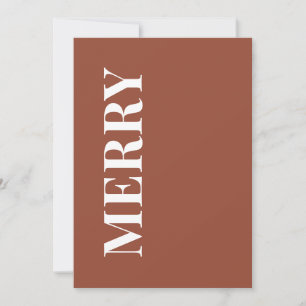 Minimal MERRY Terracotta Holiday Greeting Card