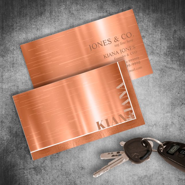 Minimal Metal Sheen & Foil Copper Std ID791 Business Card (Creator Uploaded)