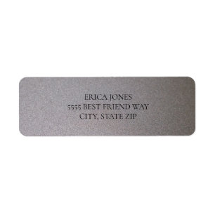 Minimal Metallic Silver Return Address Label
