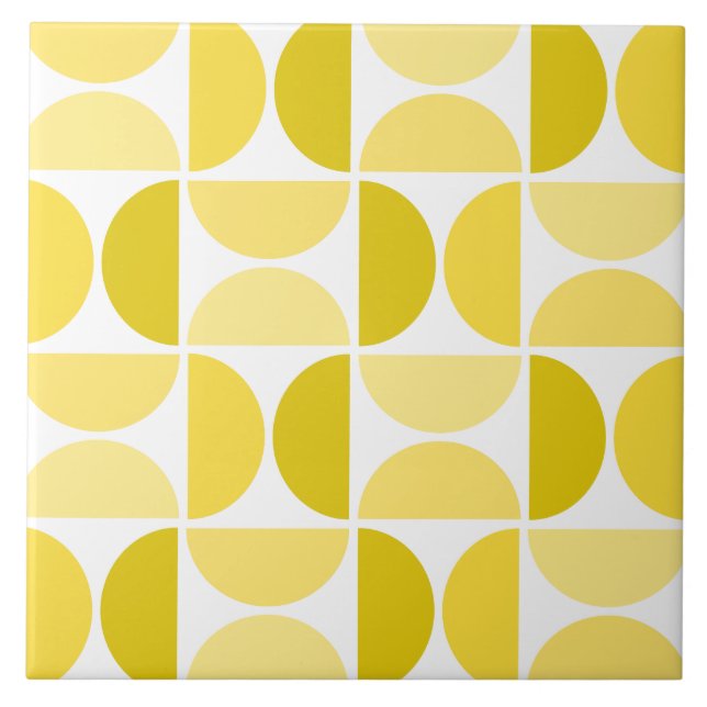 Minimal Midcentury Bowls Art Yellow Tile (Front)