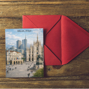 Minimal Milan Italy City View Postcard