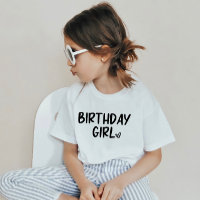 Minimal Minimalist Birthday Girl Black White Plain