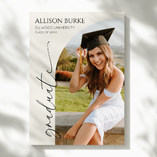 Minimal Minimalist Photo Arch Graduation Announcement