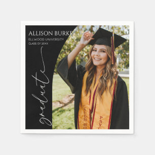 Minimal Minimalist Photo Arch Graduation Napkin