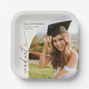 Minimal Minimalist Photo Arch Graduation Paper Plate