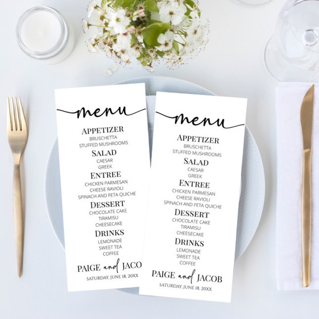 Minimal Minimalist Simple Basic Wedding Food Menu (Creator Uploaded)