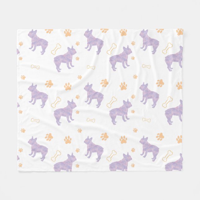 Minimal mint french bulldog Silhouette blanket (Front (Horizontal))