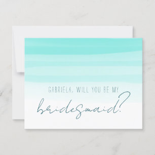 Minimal mint will you be my bridesmaid proposal invitation