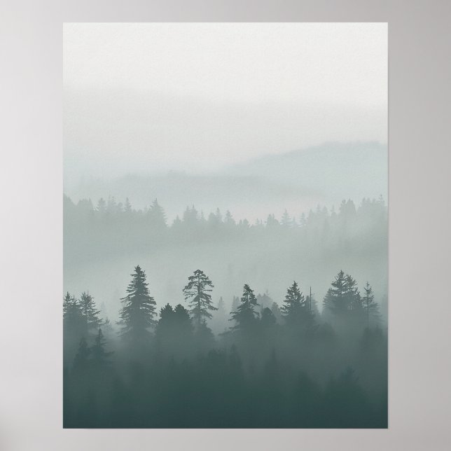 Minimal Misty Forest Wall Art (Front)