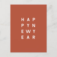 Minimal Mod Orange Typography Photo New Year