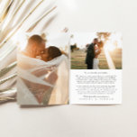 Minimal Modern 2 Photo Wedding Thank You Card<br><div class="desc">Design features an handwritten font and modern minimalist design. Designed to coordinate with for the «SERENA» Wedding Invitation Collection. To change details,  click «Personalise this template». View the collection link on this page to see all of the matching items in this beautiful design</div>