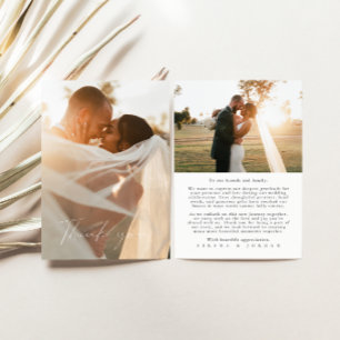 Minimal Modern 2 Photo Wedding Thank You Card