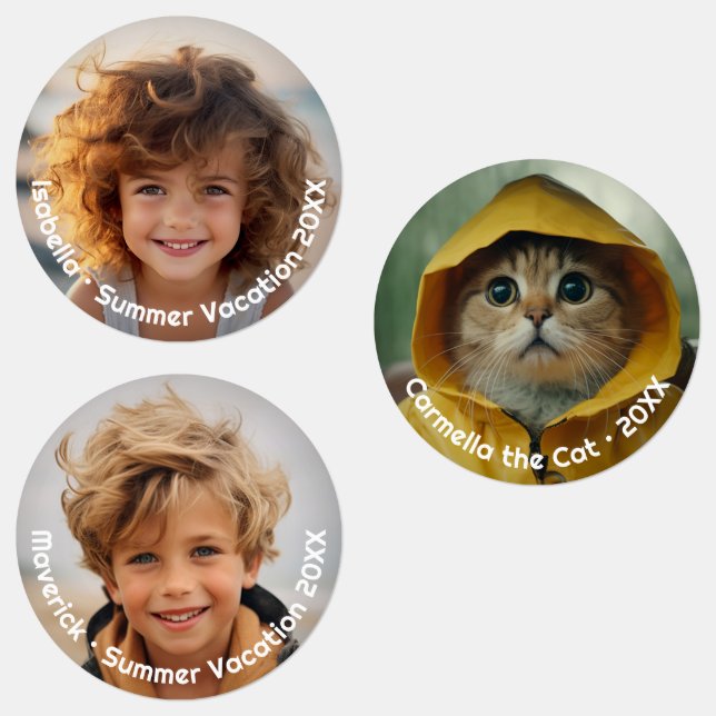 Minimal Modern 3 Photo - Retro Text - Personalised (Group)