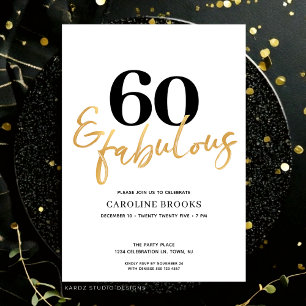 Minimal Modern 60th Birthday Invitation