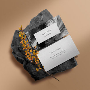 Minimal Modern Abstract Black and White Painting Business Card