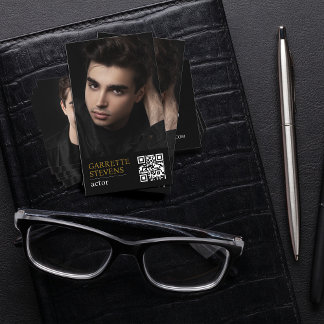 Minimal Modern Actor's Signature Headshot Business Card