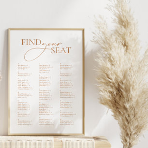 Minimal Modern Alphabetical Find Your Seat Wedding Poster