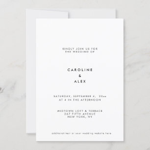 Minimal Modern Art Deco Typography Wedding Invitat Invitation