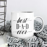 Minimal Modern Best Dad Ever Script Father's Day Coffee Mug<br><div class="desc">Fun personalised gift for the best dad ever. The design features a modern and elegant typography design "best dad ever" and is personalised with dad's year established. Makes the perfect gift for your special dad for Father's Day or for your Dad's birthday. Design by Moodthology Papery</div>