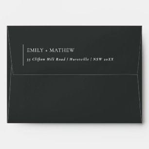MINIMAL MODERN BLACK AND WHITE TYPOGRAPHY WEDDING ENVELOPE
