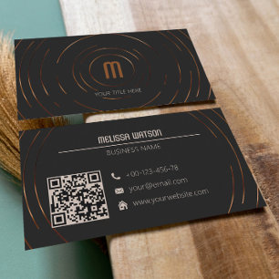 Minimal modern black & copper fresh business card