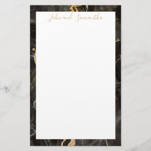 Minimal Modern Black Marble Wedding Stationery