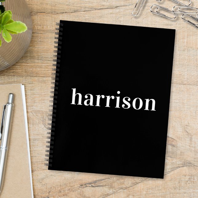 Minimal Modern Black Monogram Notebook (Creator Uploaded)