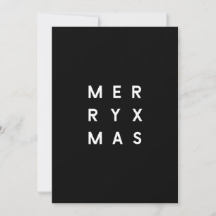 Minimal Modern Black Typography Photo Merry Xmas Holiday Card