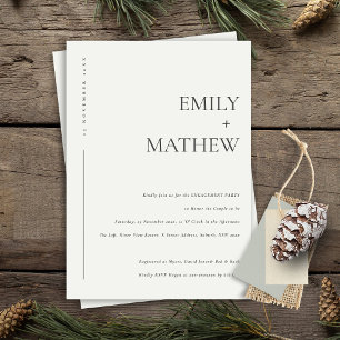 MINIMAL MODERN BLACK & WHITE TYPOGRAPHY ENGAGEMENT INVITATION