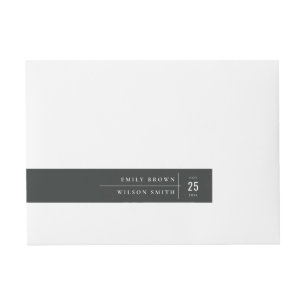 MINIMAL MODERN BLACK & WHITE TYPOGRAPHY WEDDING WRAPAROUND ADDRESS LABEL