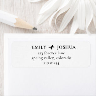 Minimal Modern Black White Wedding Return Address