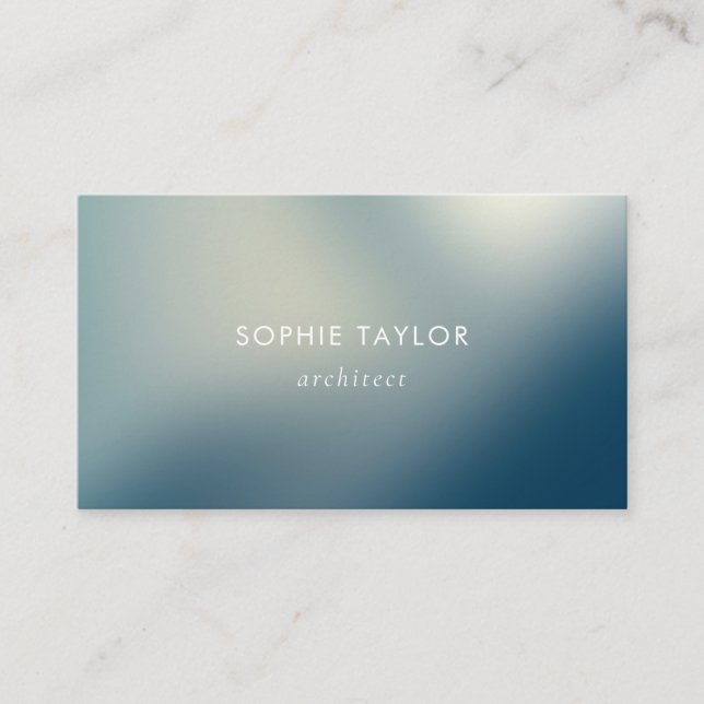 Minimal Modern Blue Gradient Consultant Tech Business Card (Front)