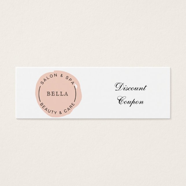 Minimal Modern Blush Salon and Spa Discount Card (Front)