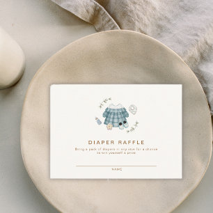 Minimal Modern Boho Clothes Pattern Diaper Raffle  Enclosure Card