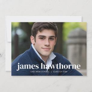 Minimal Modern Bold Classic Photo Graduation Announcement