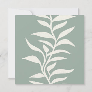 Minimal Modern Botanical Silhouette in Flow Sage Card