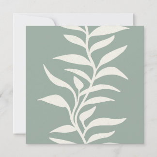 Minimal Modern Botanical Silhouette in Flow Sage Card