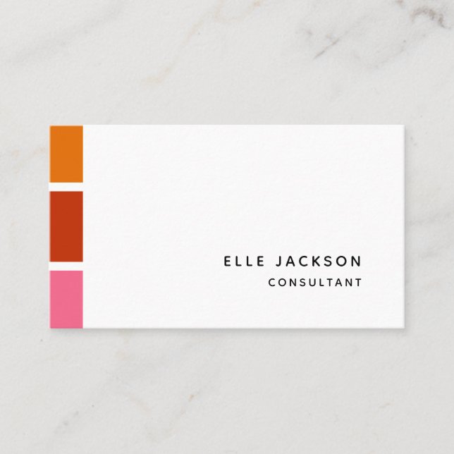 Minimal Modern Bright Customise Colour Swatch Business Card (Front)