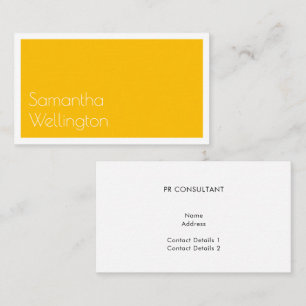 Minimal Modern Bright Yellow Sunny Typography Business Card
