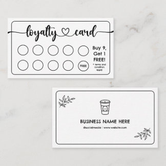 Minimal Modern Café Coffee Shop Add Your Logo Loyalty Card